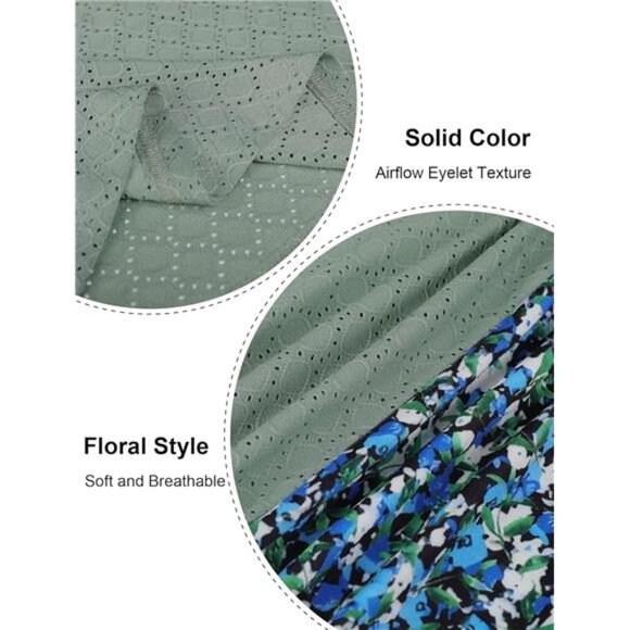 Women's Eyelet Lace Tank Top – Breathable Summer Sleeveless Shirt - Picture 6 of 7